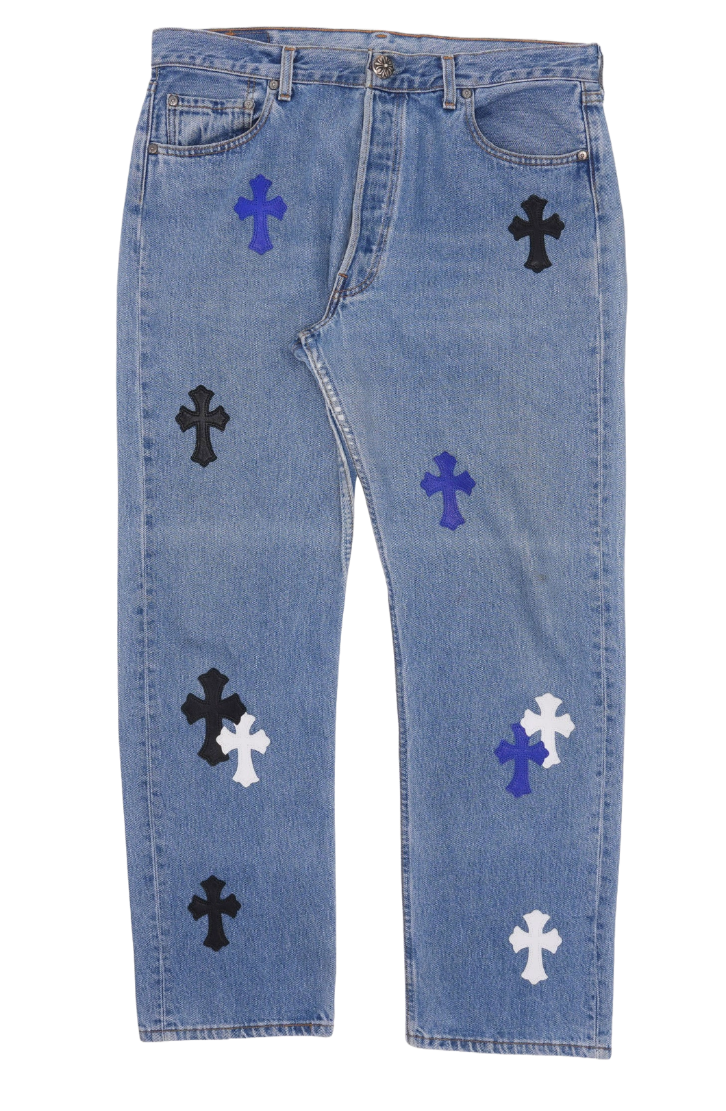 Chrome Hearts 'Blue/Black/White' 20 Patch Jeans