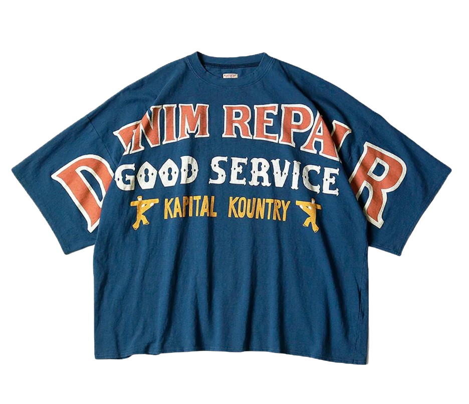 Kapital 'Denim Repair' Blue Jersey Tee