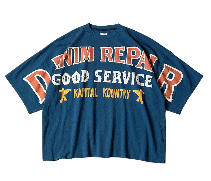 Kapital 'Denim Repair' Blue Jersey Tee