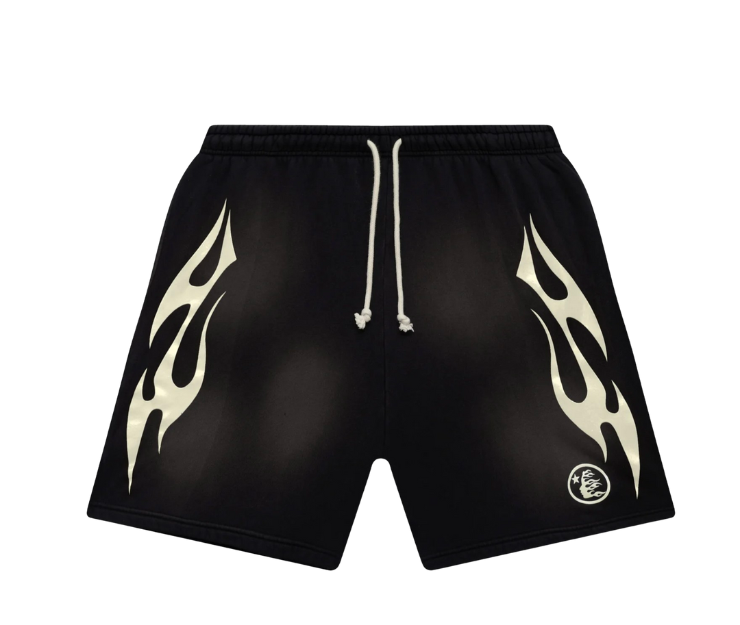 Hellstar Sports 'Flame' Black Shorts