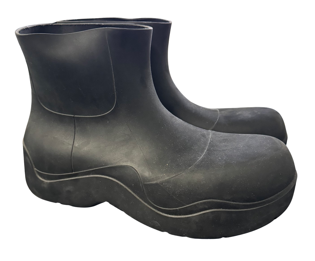 Bottega Veneta 'Puddle' Black Rubber Ankle Boots