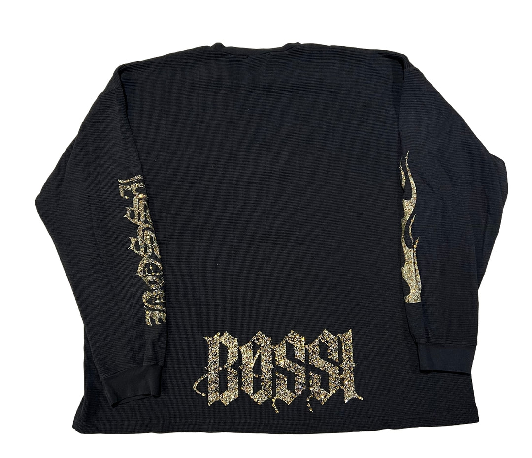 Bossi 'Gold Flames' Black Thermal Longsleeve