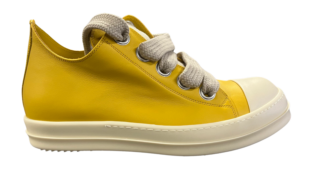 Rick Owens Leather Jumbo Lace Low 'Lemon' Sneaks