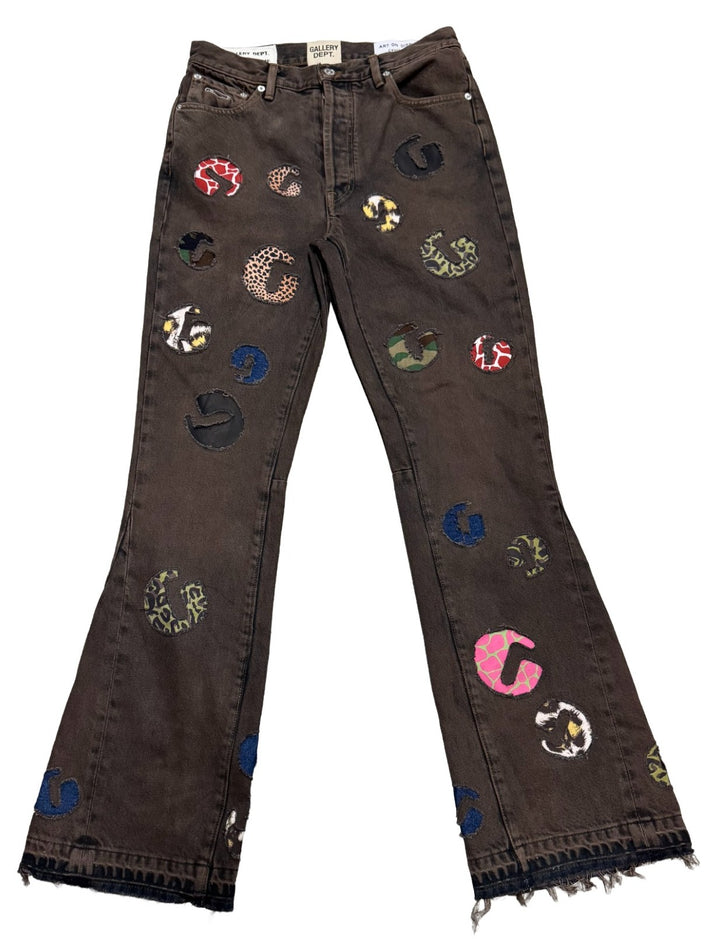 Gallery Dept. 'G Time' Brown G-Patch LA Flare Jeans