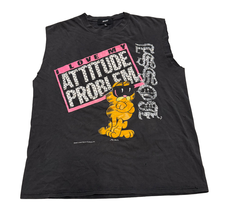 Bossi 'Attitude Problem' Vintage Rhinestone Cutoff Tee