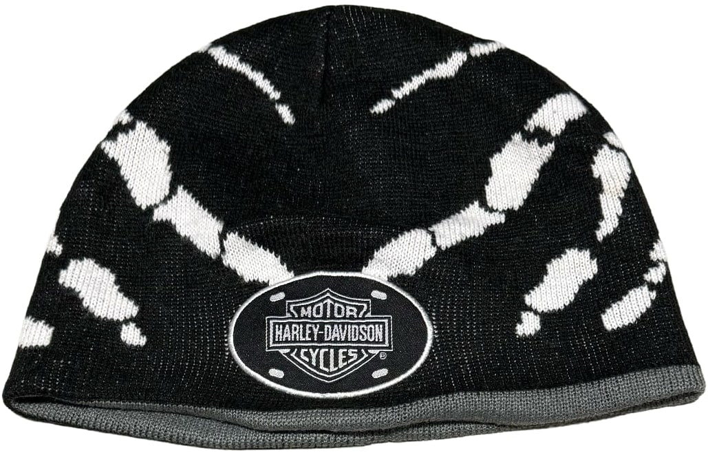 Harley Davidson 'Black/Grey' Reversible Beanie