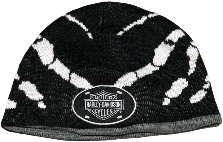 Harley Davidson 'Black/Grey' Reversible Beanie