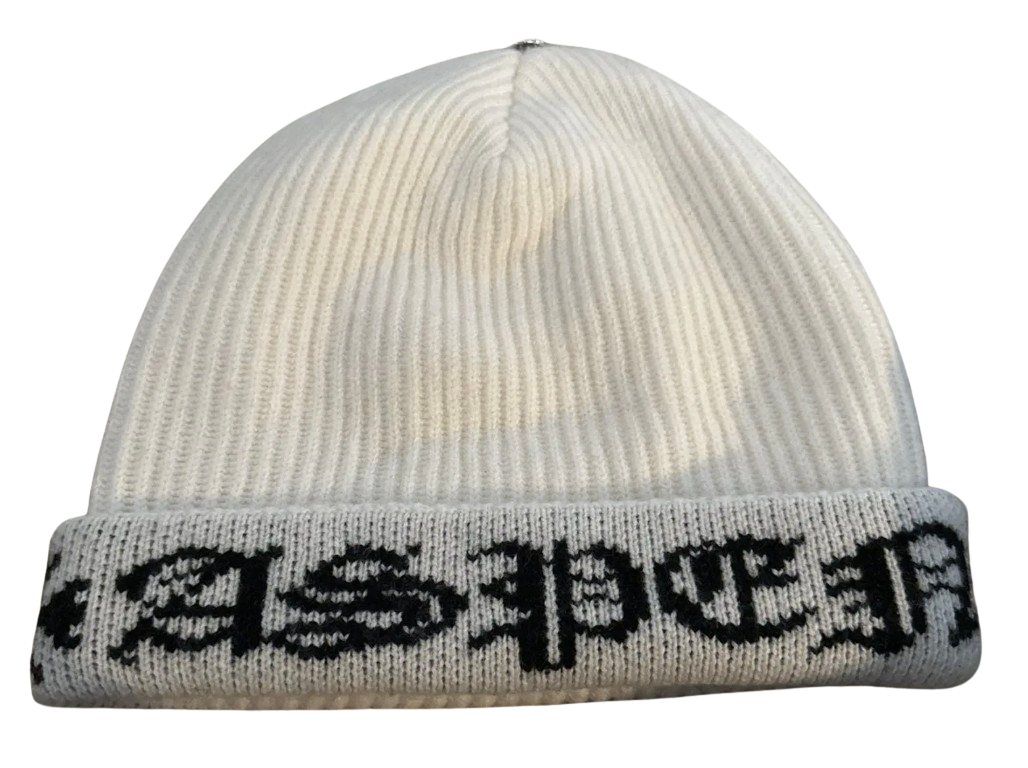 Chrome Hearts 'Big Daddy' Aspen Exclusive White Cashmere Beanie