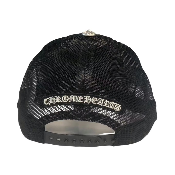 Chrome Hearts 'Plus Cross Hollywood' Black Trucker Hat