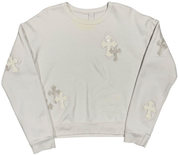 Chrome Hearts 'Triple White' Cross Patch Crewneck