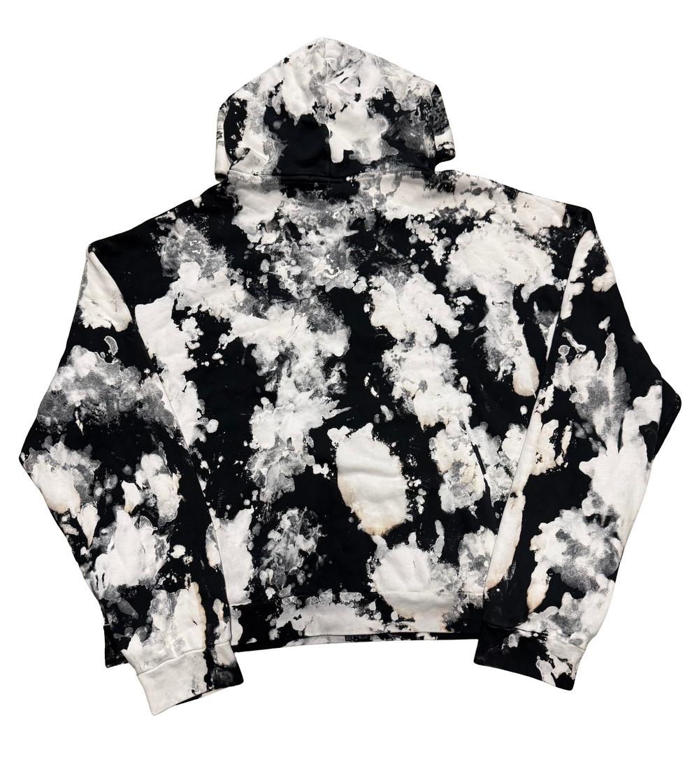 Bossi 'Tie-Dye' Black/White/Green Rhinestone Zip Up Hoodie