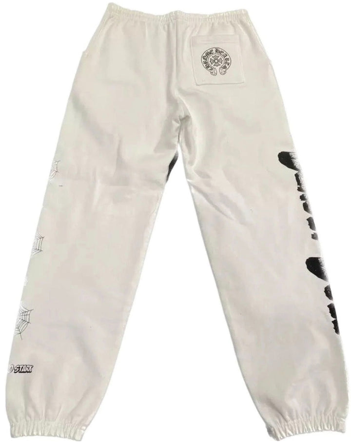 Chrome Hearts Deadly Doll 'Spiderweb' White Sweatpants