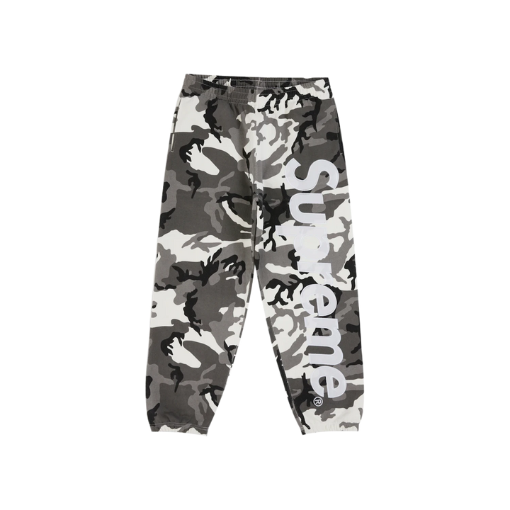 Supreme Satin Applique Sweatpant (SS26) Snow Camo
