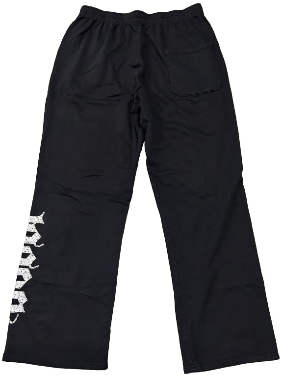 Bossi 'White Swirl' Black Rhinestone Sweatpants