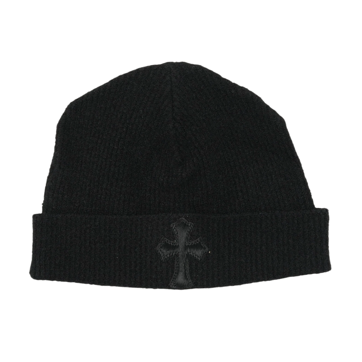 Chrome Hearts 'Pony Hair Cross Patch' Black Beanie