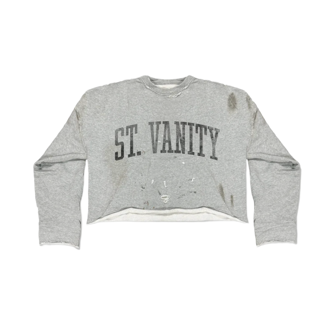 Saint Vanity 'Black Badgers' Distressed Crewneck