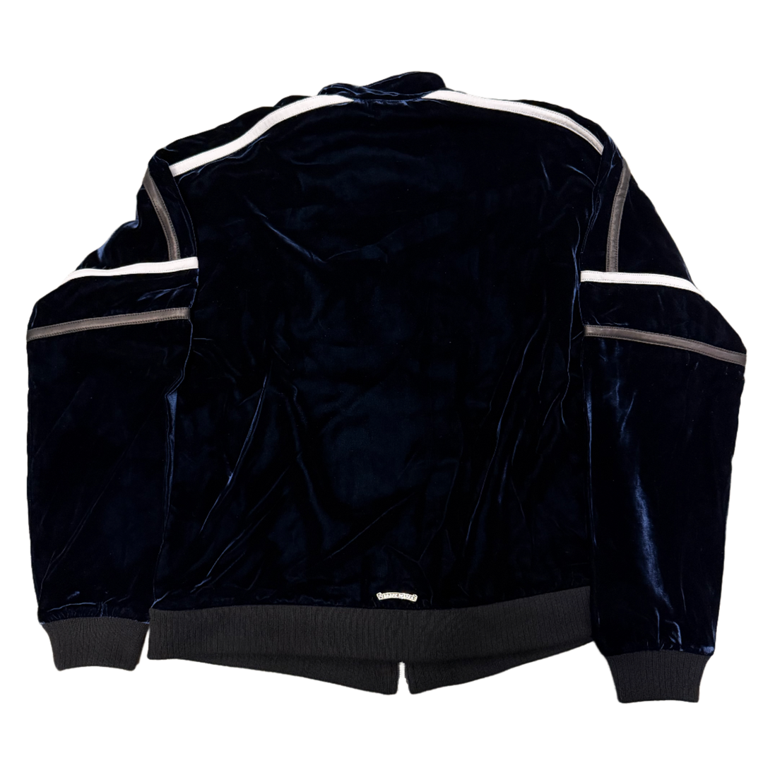 Chrome Hearts 'Navy' Y Not Velour Zip Up Track Jacket