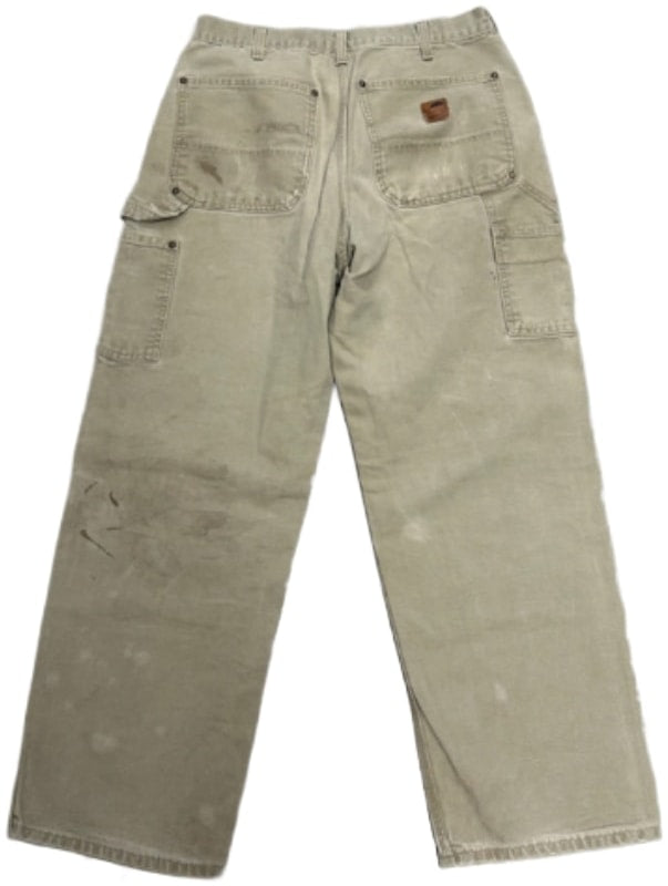 Carhartt 'Beige' Distressed Double Knee VIntage Work Pants