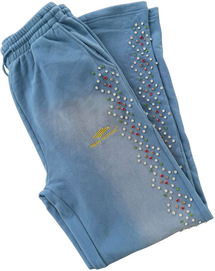 Happy Memories Don't Die HMDD 'Blue' Crystal Sweatpants