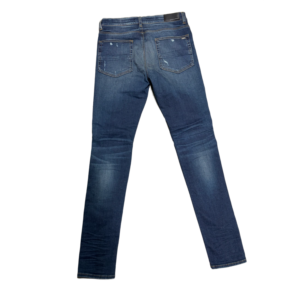 Amiri 'Navy' Glitter Patch MX1 Thrasher Jeans
