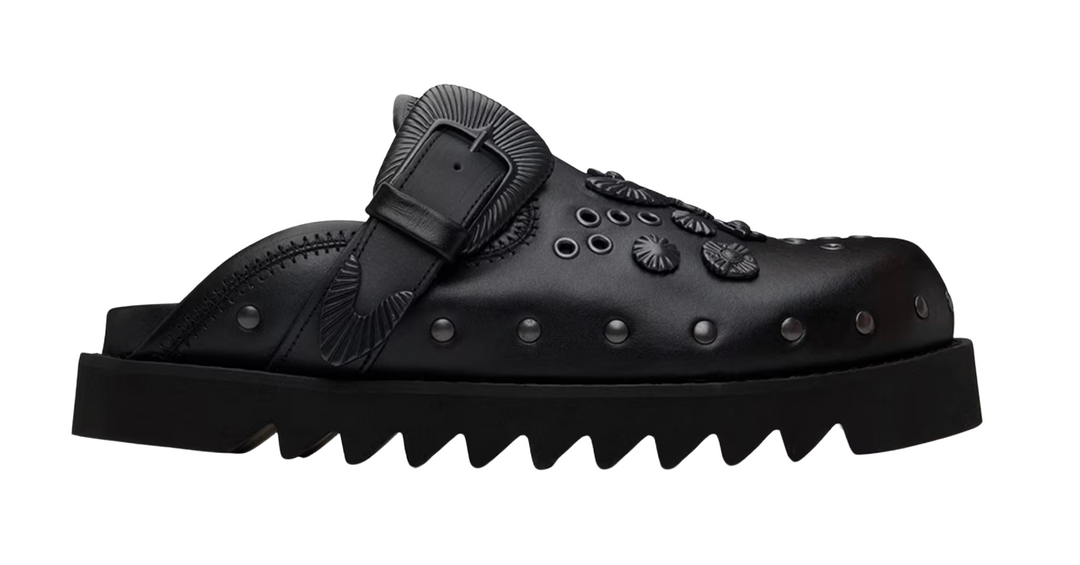 Toga Virilis 'Black Eyelet Metal' Leather Loafer