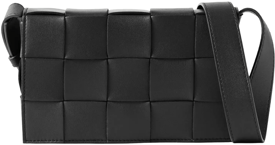 Bottega Veneta 'Black' Small Leather Cassette Intrecciato Shoulder Bag
