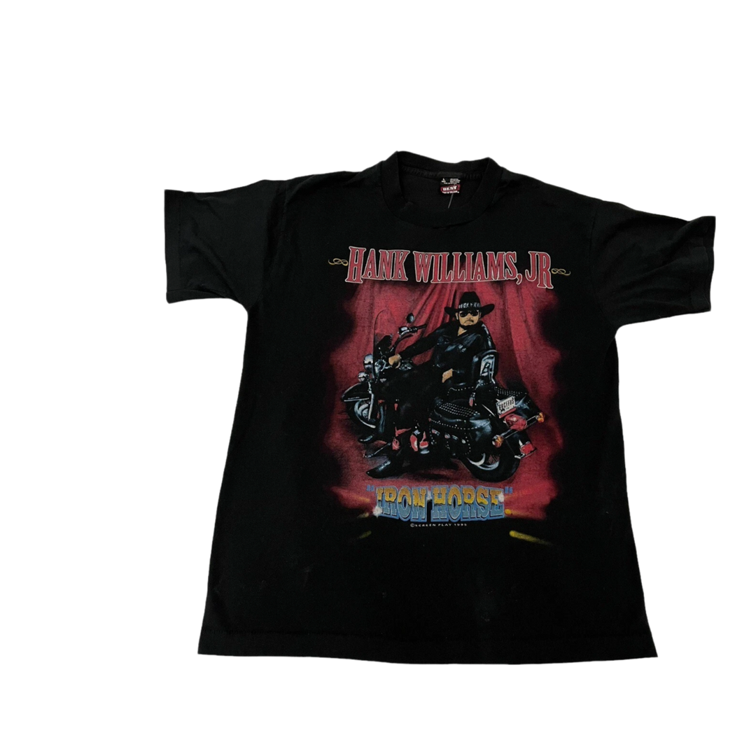 Hank Williams Jr. 'Black' Iron Horse Vintage Tee
