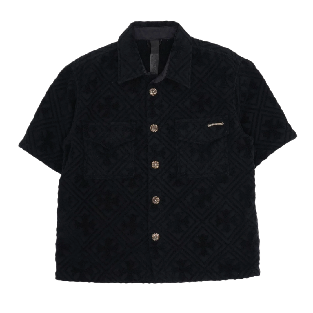 Chrome Hearts 'Terry Cloth' Black Button Up Towel Shirt – Showroom LA Chrome Hearts 'Terry Cloth' Black Button Up Towel Shirt – Showroom LA