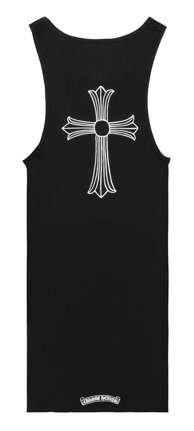 Chrome Hearts 'T Bar' Cross Black Tank Top