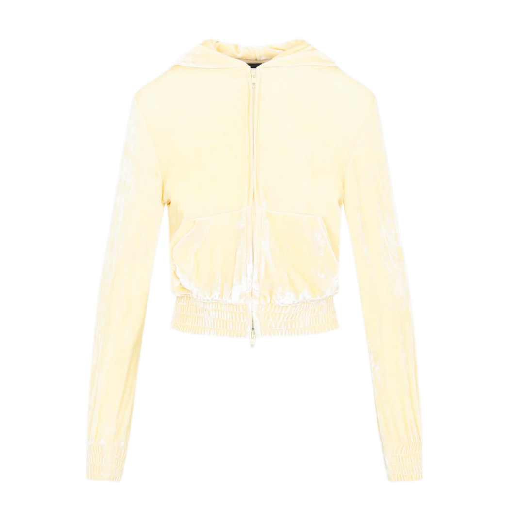 Balenciaga 'Velvet Cream' BB Paris Icon Zip Up Hoodie