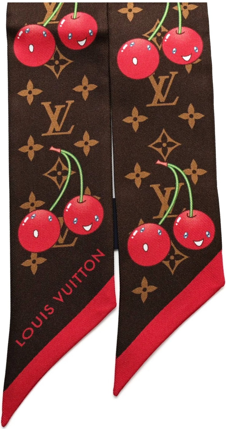 Louis Vuitton x Takashi Murakami Monogram Cerise Cherry Motif Silk Bandeau