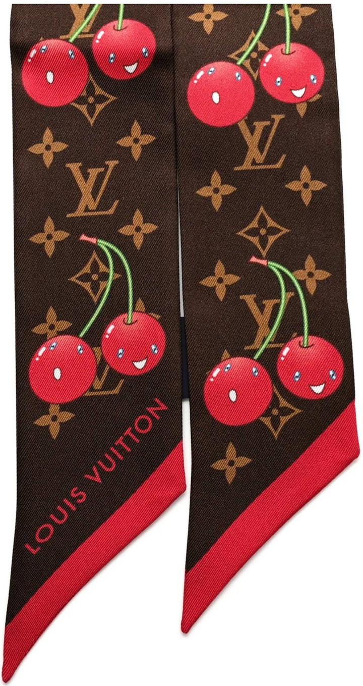 Louis Vuitton x Takashi Murakami Monogram Cerise Cherry Motif Silk Bandeau