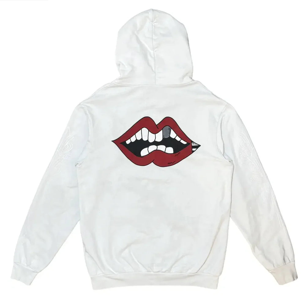 Chrome Hearts Matty Boy 'Lips' Horseshoe Logo White Hoodie