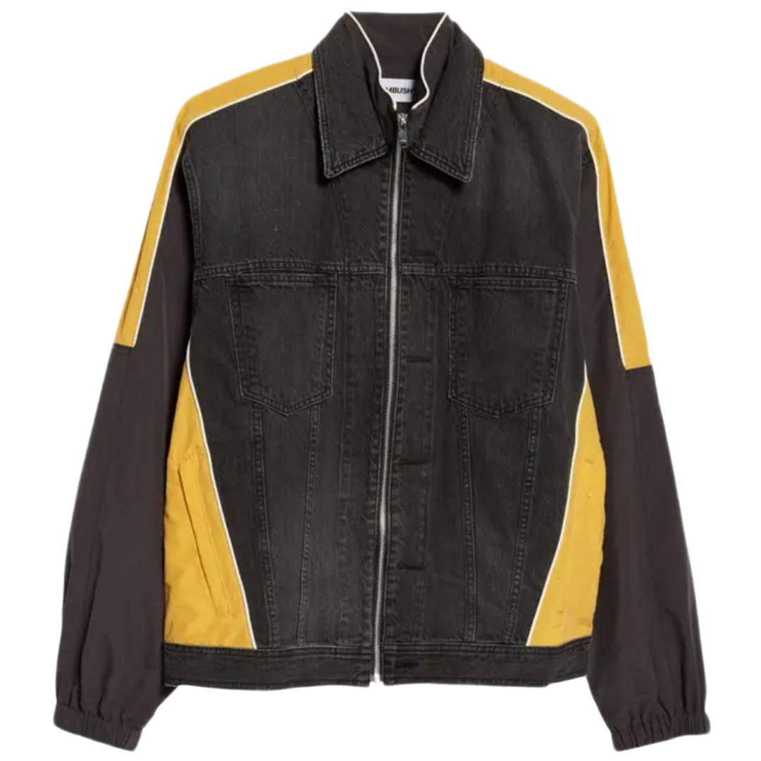 Ambush 'Black' Hybrid Denim and Nylon Track Jacket
