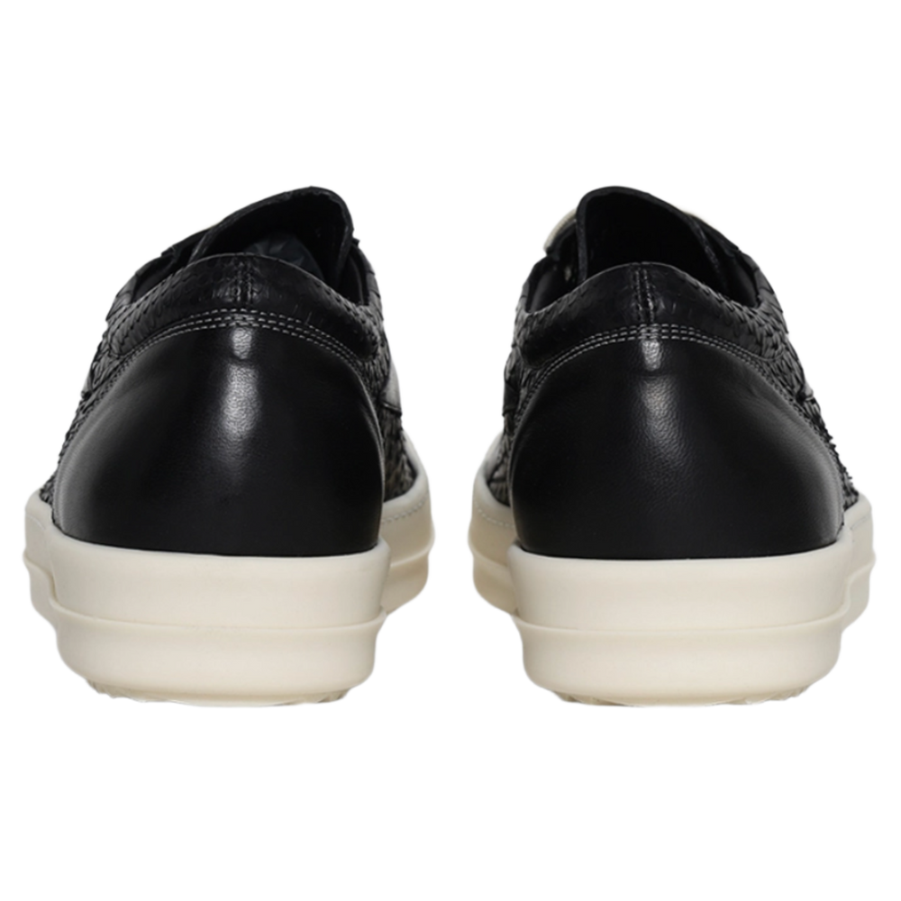 Rick Owens 'Black/Milk' Embossed Python Vintage Sneaks