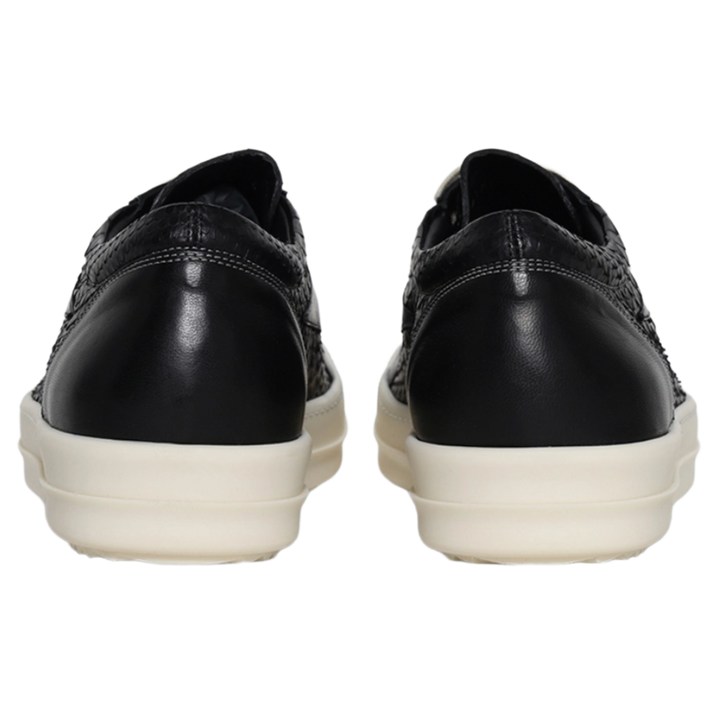 Rick Owens 'Black/Milk' Embossed Python Vintage Sneaks