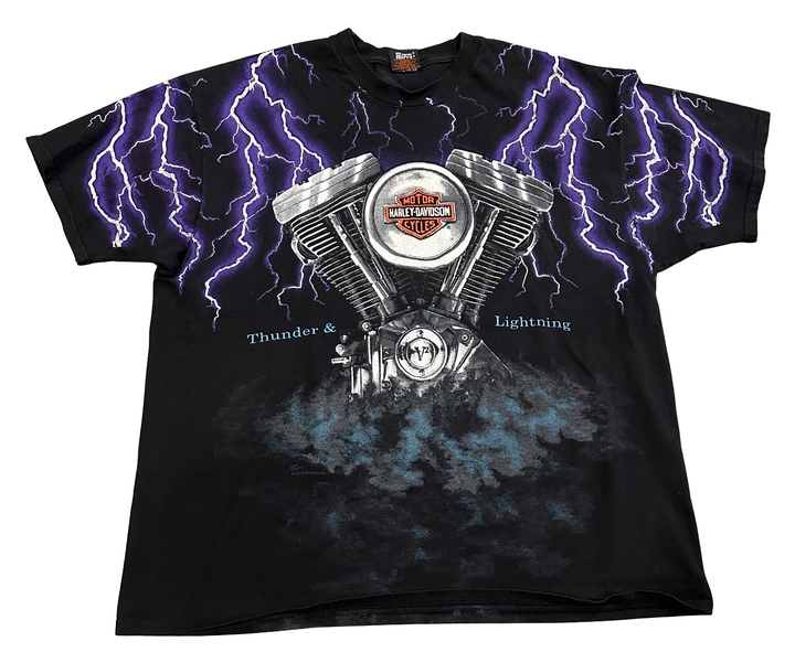 Harley Davidson 'Thunder & Lightning West LA' Vintage Tee