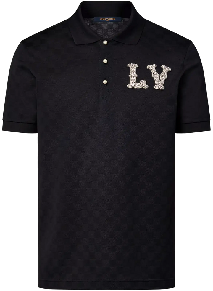 Louis Vuitton 'Crystal LV' Pique Polo Shirt