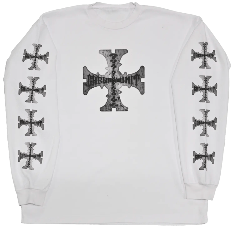 Greedy Unit 'Screw' Thermal White Longsleeve