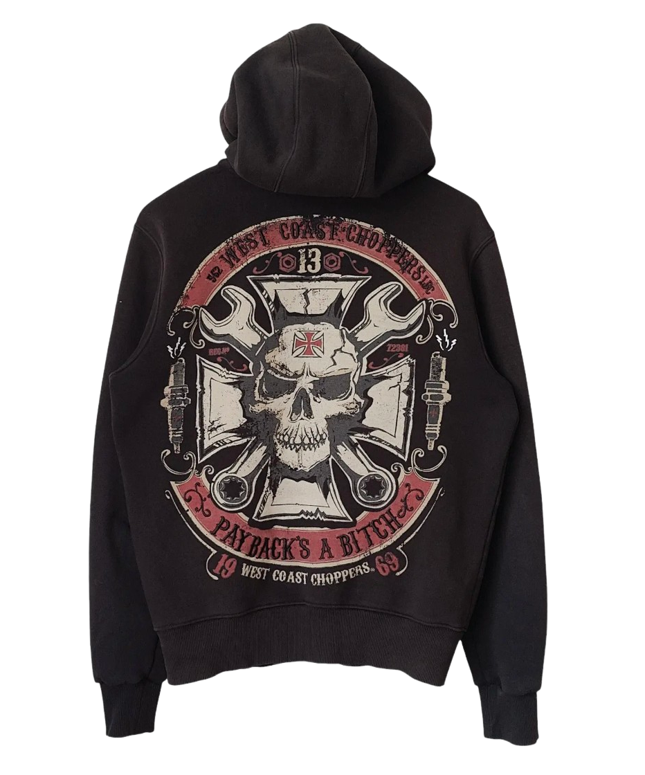 West Coast Choppers Black Vintage Zip Up Jacket