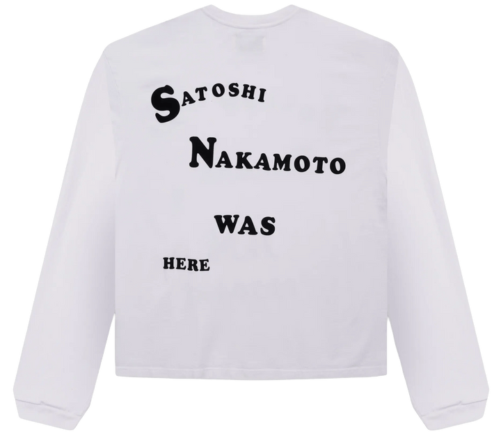 Satoshi Nakamoto 'Follow Me' White Longsleeve