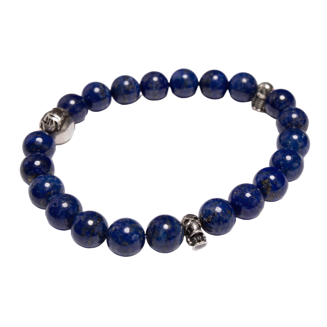 Chrome Hearts 'CH Skull Ball' Blue Beaded Bracelet