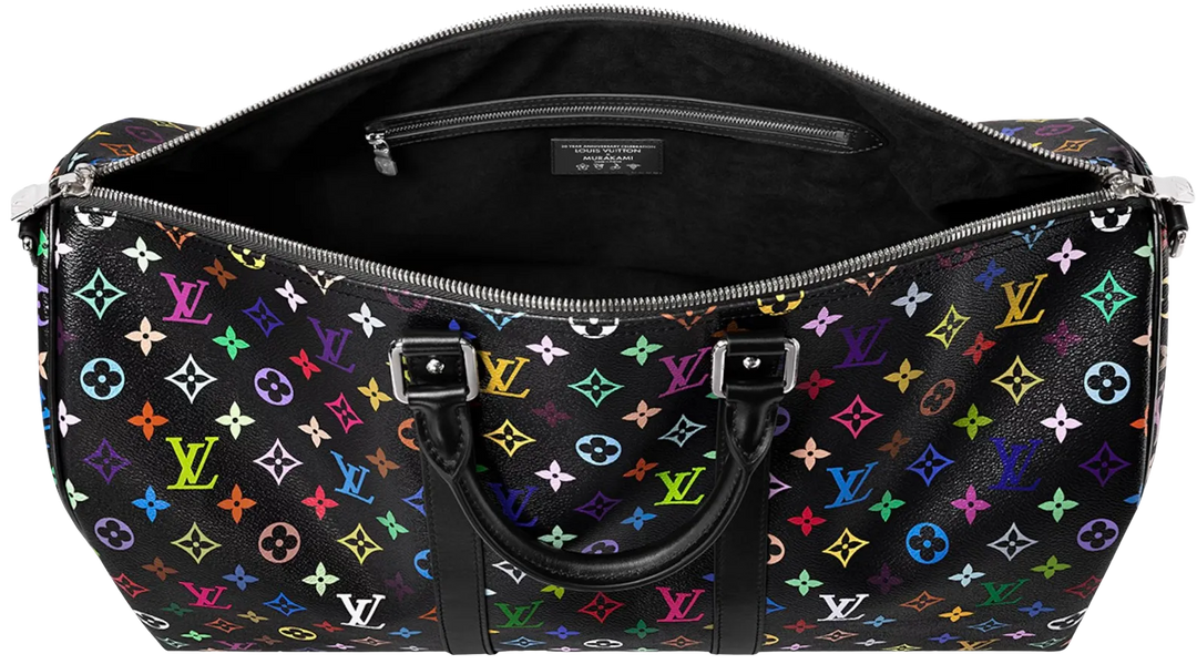Louis Vuitton x Takashi Murakami 'Rainbow Monogram' Black 50 Keepall Duffle