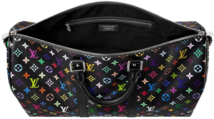 Louis Vuitton x Takashi Murakami 'Rainbow Monogram' Black 50 Keepall Duffle