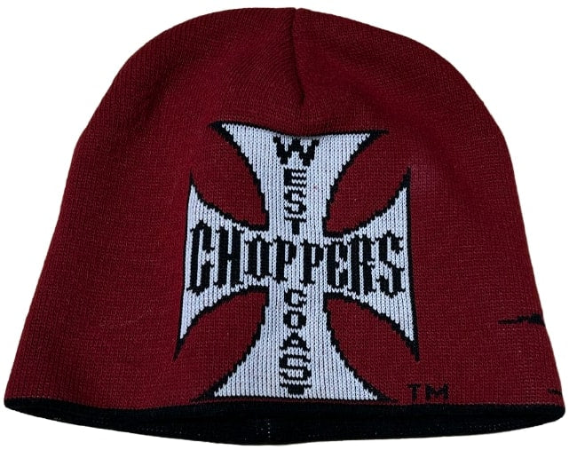 West Coast Choppers 'Red/White Chopper Cross' Beanie