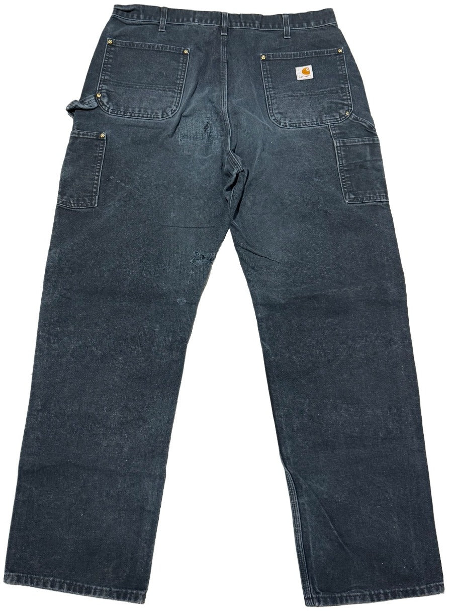 Carhartt 'Black' Distressed Double Knee Vintage Work Pants