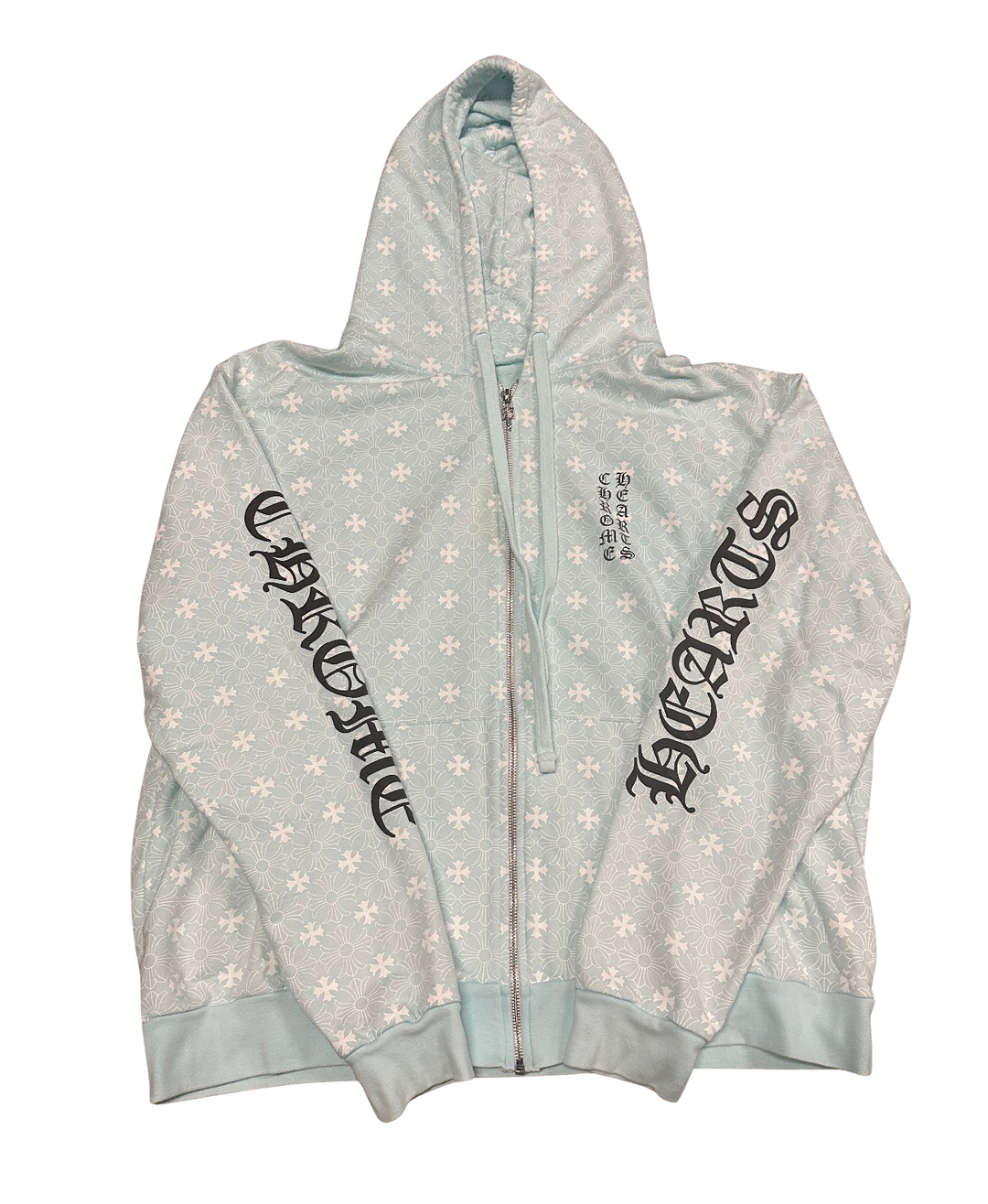 Chrome Hearts Light Blue Logo Zip Up