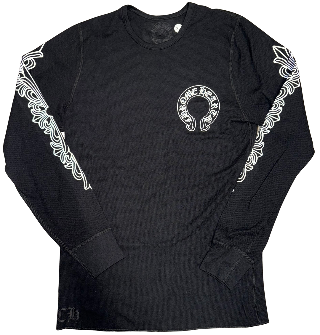 Chrome Hearts 'Black Horseshoe' Floral Thermal Shirt