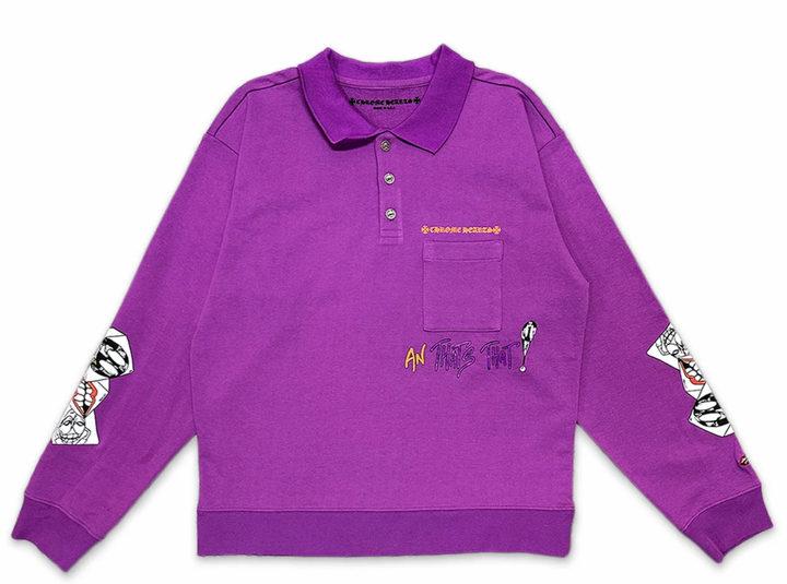 Chrome Hearts Matty Boy 'More Not Less' Purple Rugby Polo