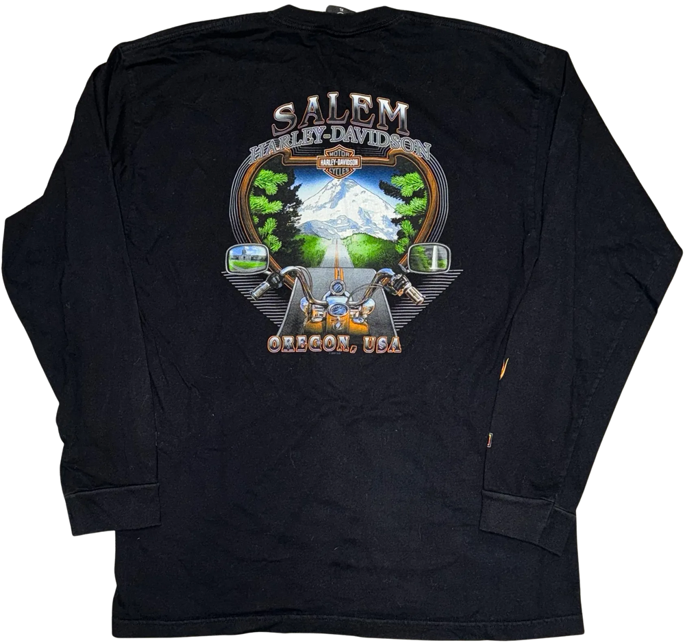 Harley Davidson 'Salem Oregon' Black Vintage Longsleeve Tee